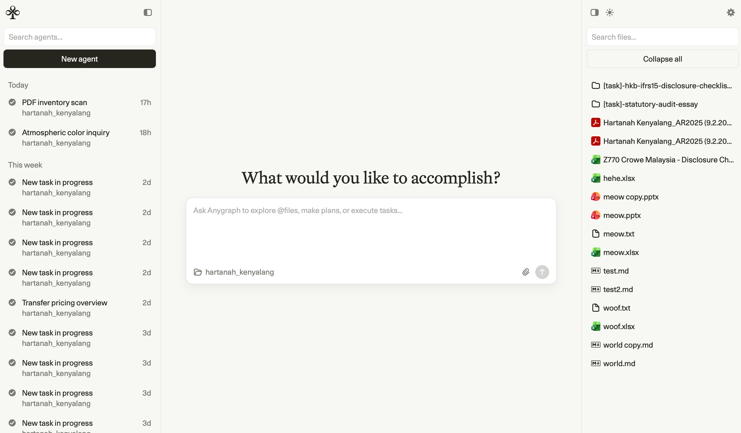 Anygraph app screenshot